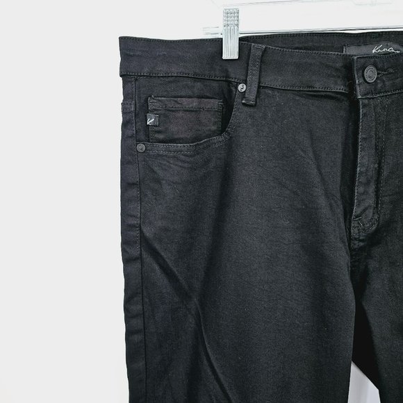 KanCan Mid Rise Zip Cuff Ankle Jeans 3XL 20W Black Raw Hem Crop Plus Stretch New - Picture 4 of 10